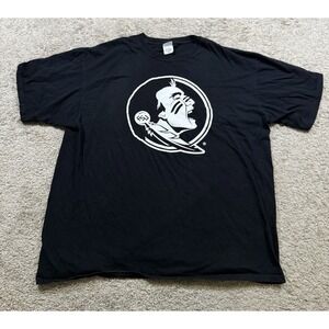 Vintage Anvil FSU Seminoles Men's 2X Black Graphic‎ Shirt NCAA Football College